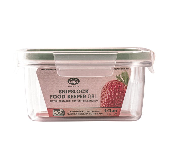  Snips Tritan Renew Airtight Food Storage Keeper, Rectangle, 50  Ounce, Clear/Green : Home & Kitchen