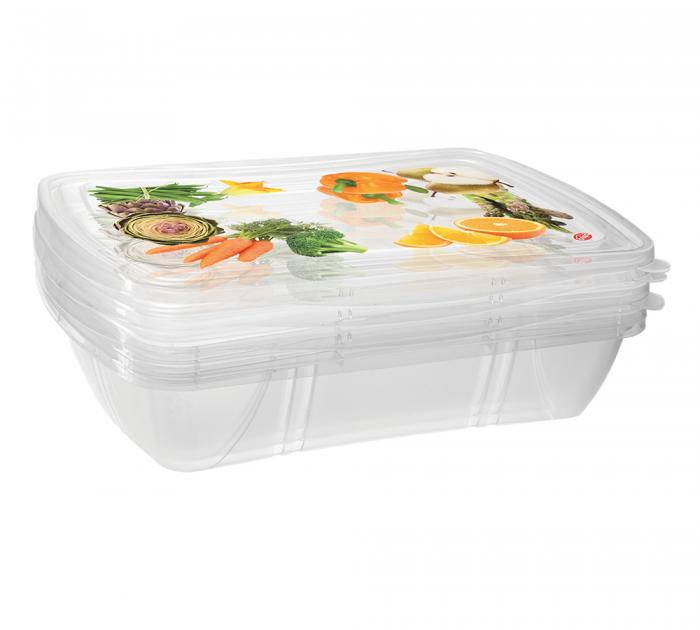 Lot de 3 Boites en plastique alimentaire