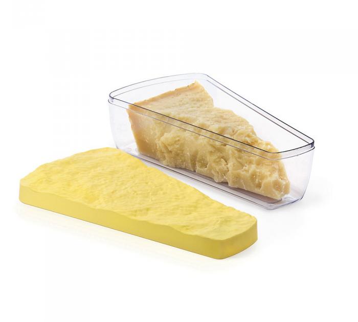 Snips 12.5-Cup Cheese Keeper with Drain and Bottom Grid, yellow