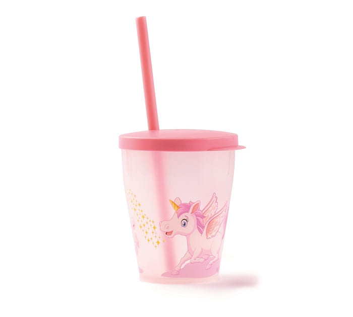per succhi dacqua VALICLUD Bicchiere a doppia parete con unicorno con coperchio e cannuccia bicchiere in plastica anti-schizzi 
