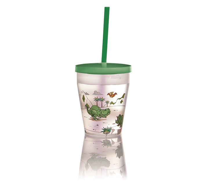 Orion Group Bicchiere In Vetro Con Coperchio E Cannuccia – 450 Ml, Decorazione 'Ice Cold Drink', Ideale Per Cocktail E Limonate